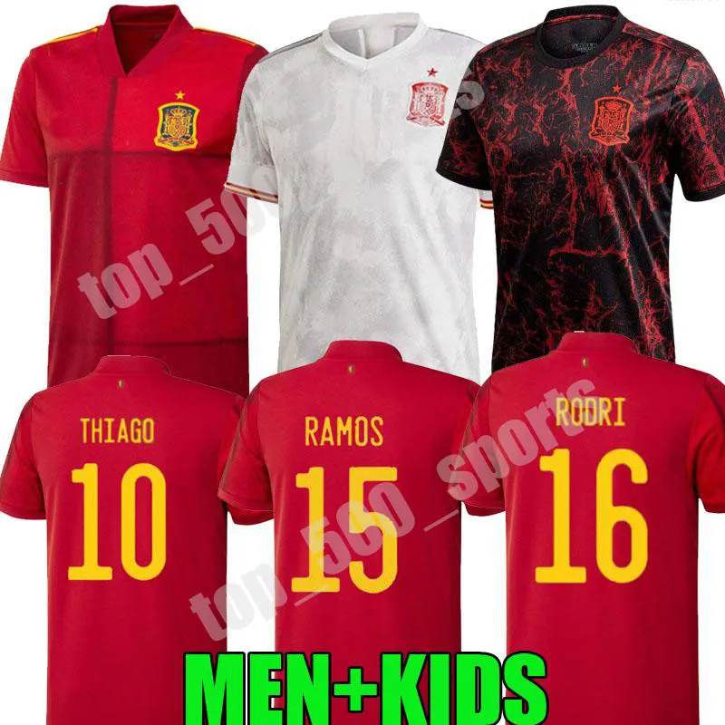 Männer + Kinder Kit 2021 Nationalmannschaft Fußball Jersey Camiseta España Paco Morata a.iniesta Pique 21 22 European Cup Alcacer Sergio Alba Football Hemden