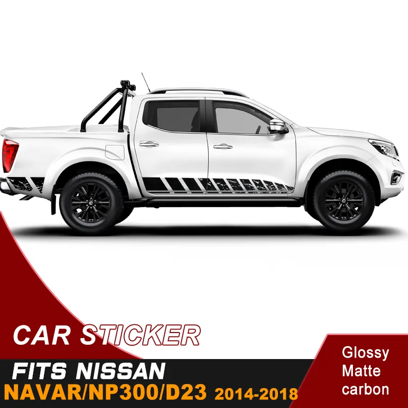 Car accessories 2 Pcs side door stripe mud graphic Vinyl racing car sticker dirty custom fit for NISSAN NAVARA 2014-2019