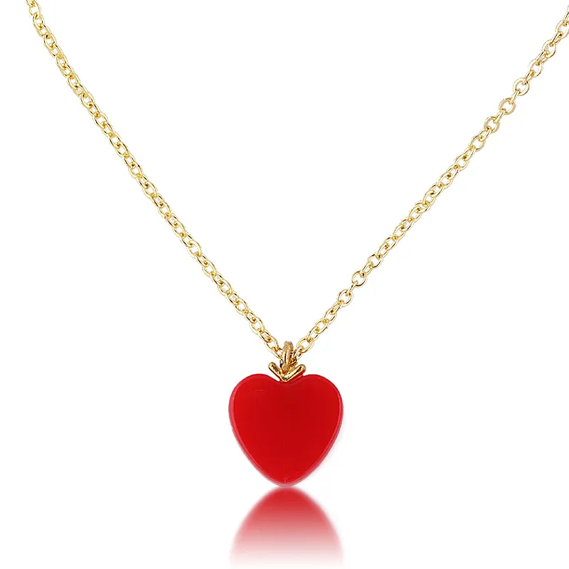Ahkah red deals heart necklace