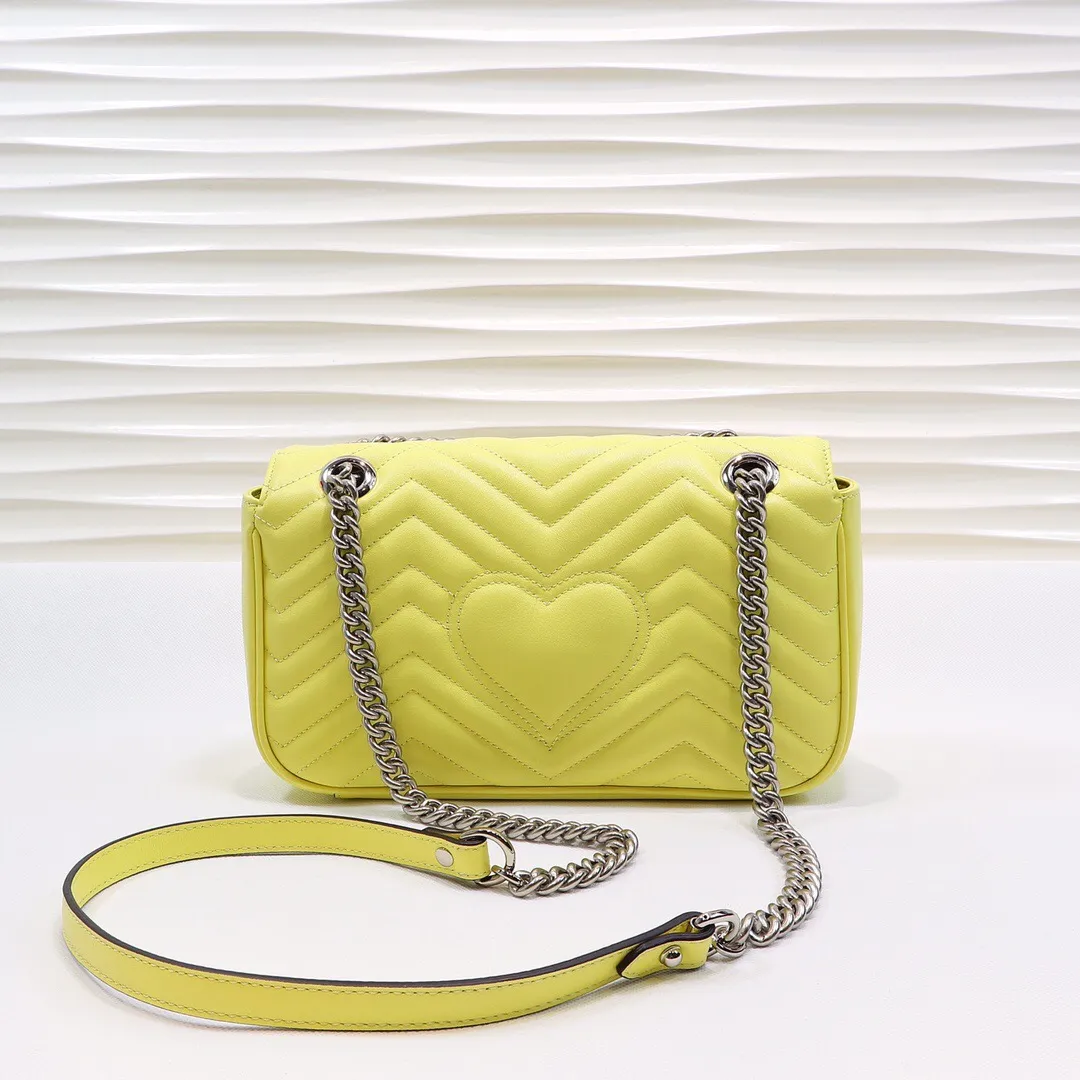 New Women Designer Luxury Handbags Macron Color Series Chain Marmont Shoulder Bags Crossbody Bag Genuine Leather Messenger Bag Purse