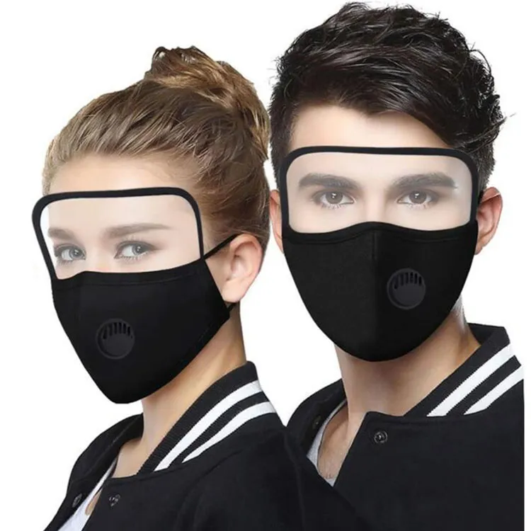 Hot Sell Men Kvinnor Unisex Dammsäker Andningsbar Full Face Protection Masks Outdoor Protection Face Shield With Filter Black HHE998