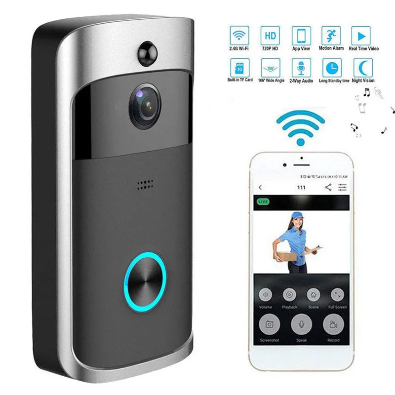 Smart Cheap Wireless Video Doorbell With Motion Detection, IR Night
