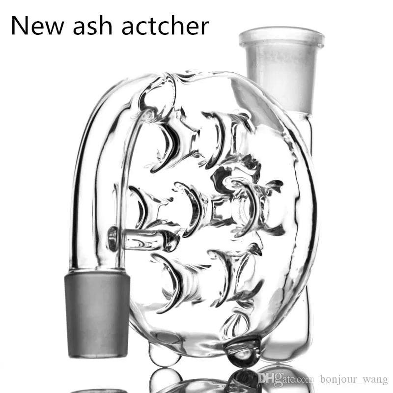 Hookahs 18mm Ash Catcher Gaten Percoenen Gemengd Adapter Percolator Reclaimer Glass Bongs DAB Rig 14mm Design