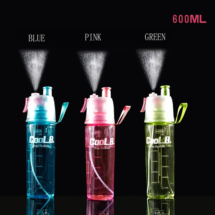 Эко-туман Снятная пластиковая водяная бутылка для воды на открытом воздухе Запуск портативной спортивной бутылки с герметиками