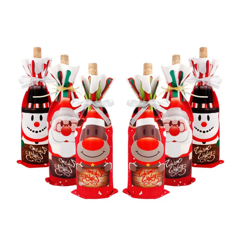 Bottiglia di Natale creativo Vino Rosso Vino Bag Set di Natale Decorazioni di vino rosso regalo di Natale commercio all'ingrosso del sacchetto