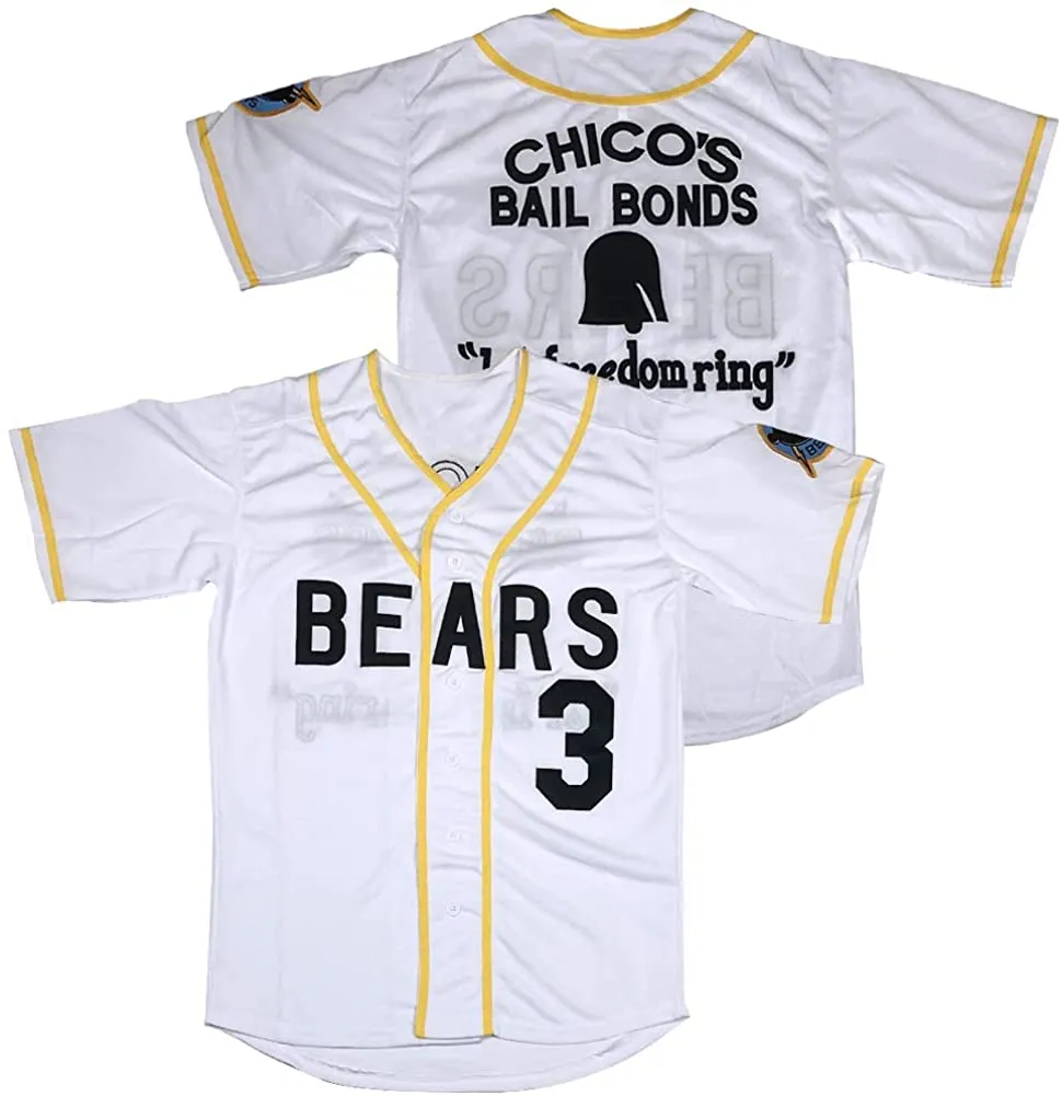Mens Bad News Bears 12 Tanner Boyle 3 Kelly läckage 1976 Chico's Bail Bonds Movie Baseball Jerseys