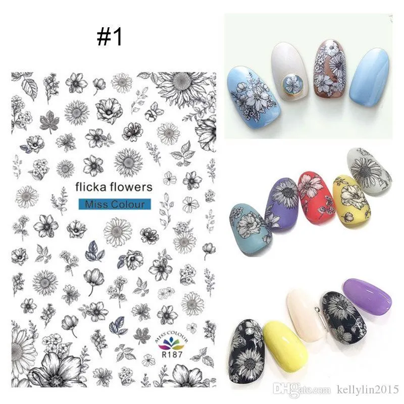 Halloween 3D Nail Art Stickers Slim Pumpkin Skull Nail art Decorations Tips Decals Nail Sticker Manicure Tools