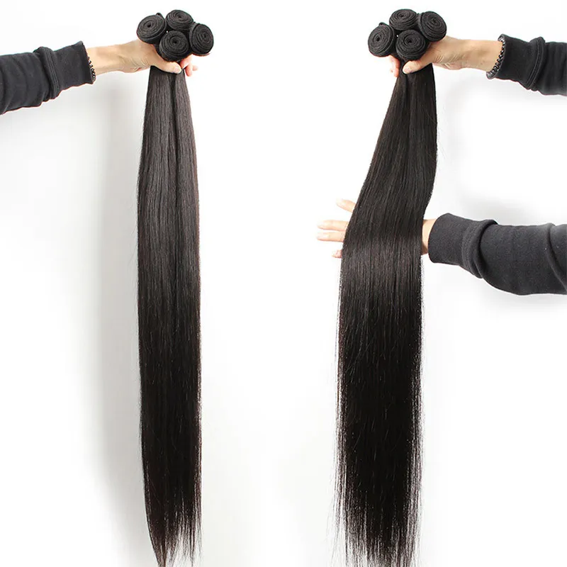 30 32 34 36 38 40 cali 10A brazylijskie wiązki prostych włosów 100% ludzkie włosy wyplatają wiązki Remy Hair Extensions