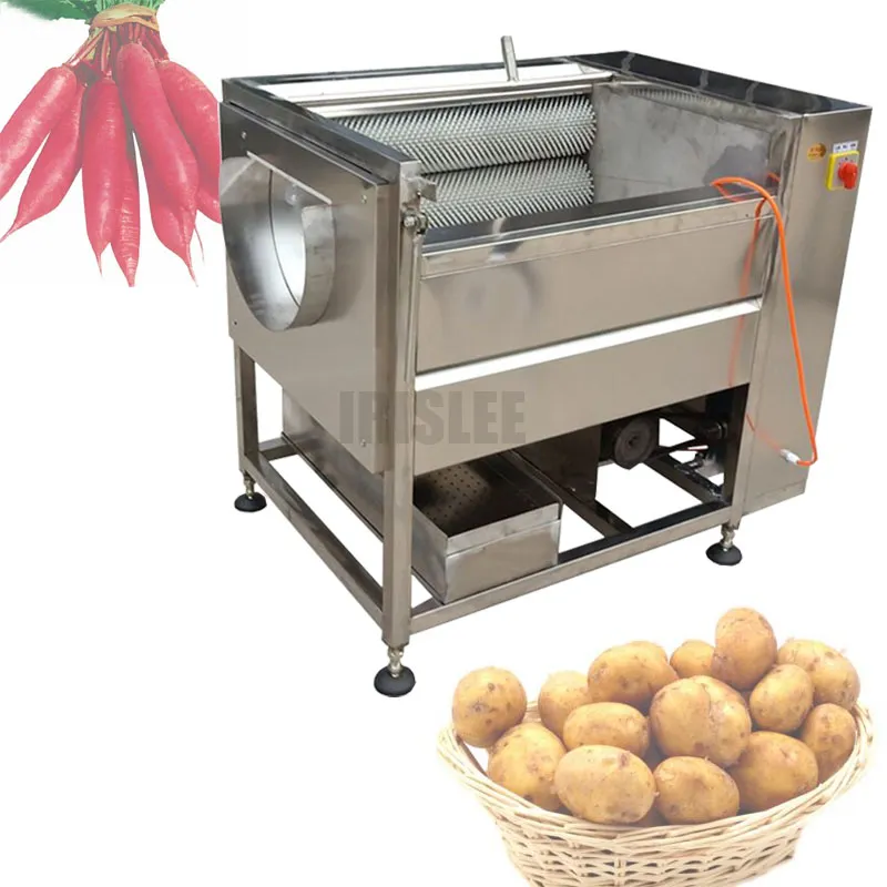 Macchina per il lavaggio e la pelatura di patate dolci ad alta efficienza 220V / macchina per sbucciare lo zenzero / / macchina per sbucciare la radice di loto