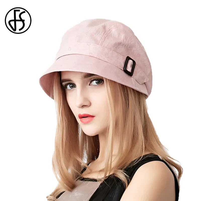 FS mode coton chapeau de soleil pour femmes été en plein air pliable chapeaux de plage bleu rose gris foncé large bord décontracté visière casquettes Femme