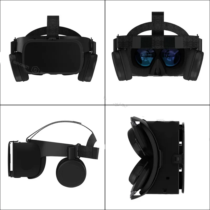 Freeshipping 3D-glasögon Virtuell verklighet för smartphone Svart Google Cardboard VR Headset Helmet Stereo Bobovr för Android 4.7-6.2 '