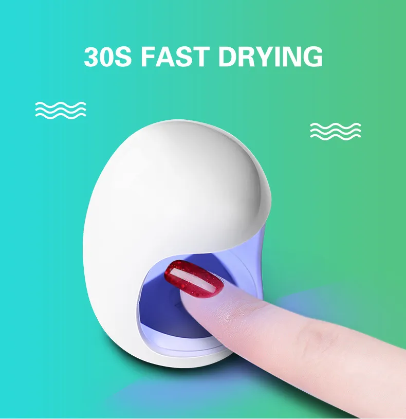 Lámpara LED UV con forma de huevo, 3W, para uñas, lámpara de un solo dedo, secador de esmalte de uñas en Gel, máquina de secado, Sensor inteligente, conector USB 45s/60s