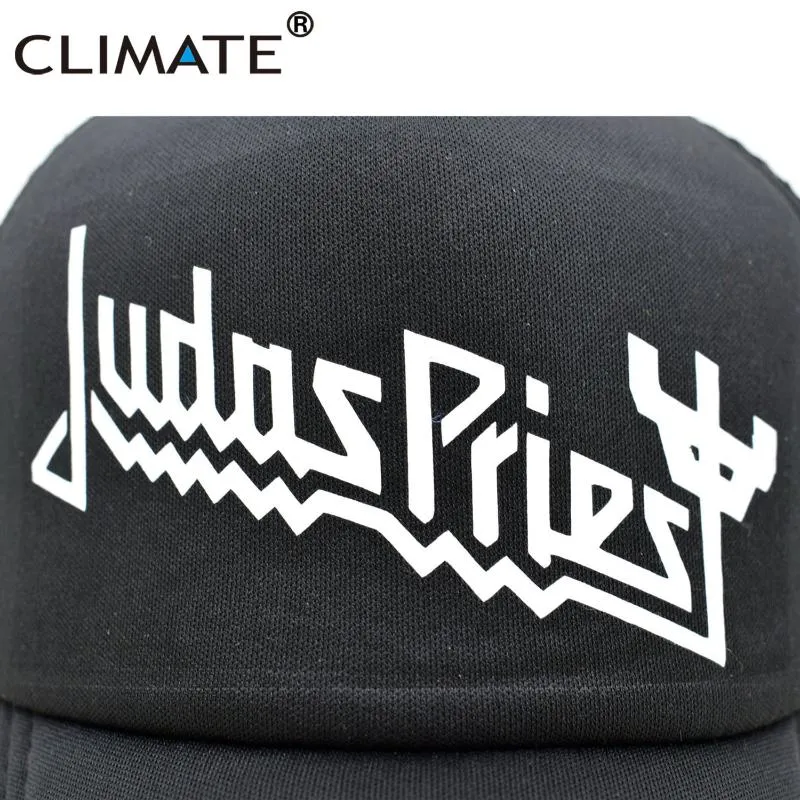 Bola Caps Clima Homens Mulheres Caminhoneiro Judas Priest Rock Band Cap Música Fãs Verão Preto Beisebol Malha Net Hat1235P