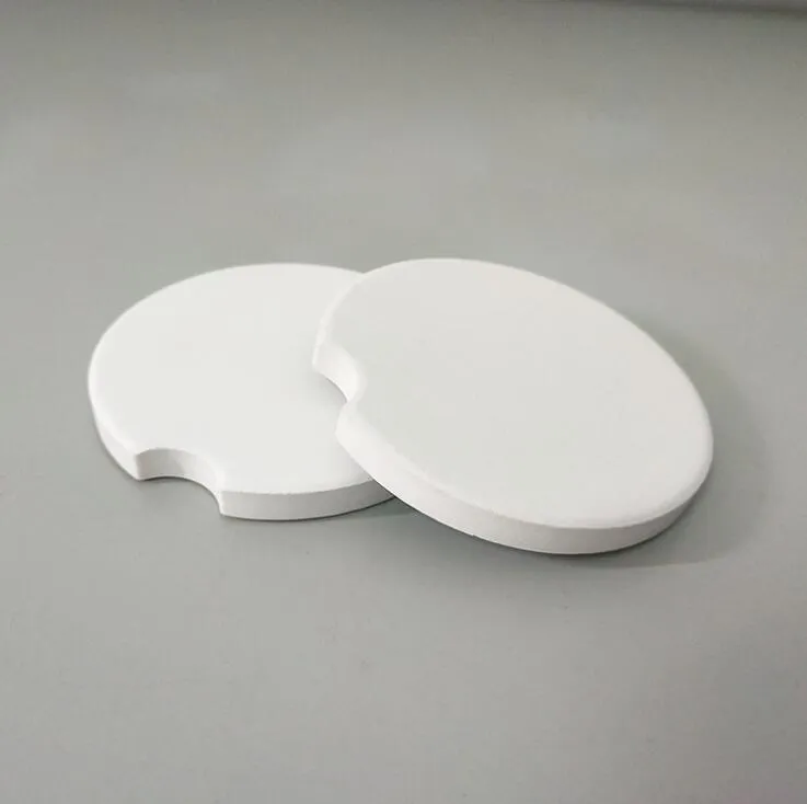 Coasters cerâmicos automotivos em branco cerâmico Almofada criativa Notch Mat Branco Coasters Teacup Home Decor Acessórios 6.6 * 6,6 centímetros HHD1499