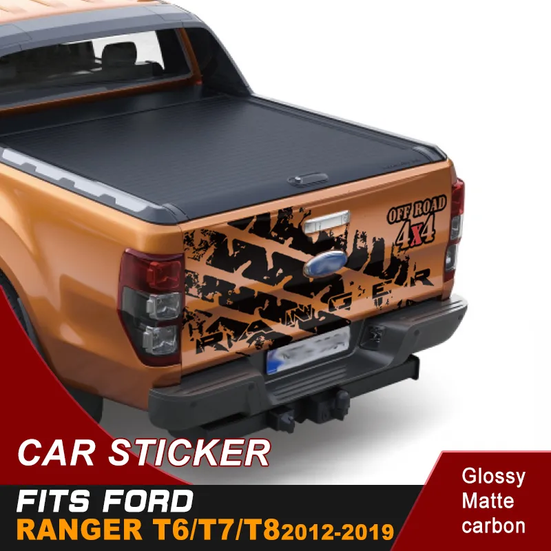 Car accessories 1 set 4x4 off road back door Letter spots graphic Vinyl car sticker fit for ford ranger T6/T7/T8 2012-2019