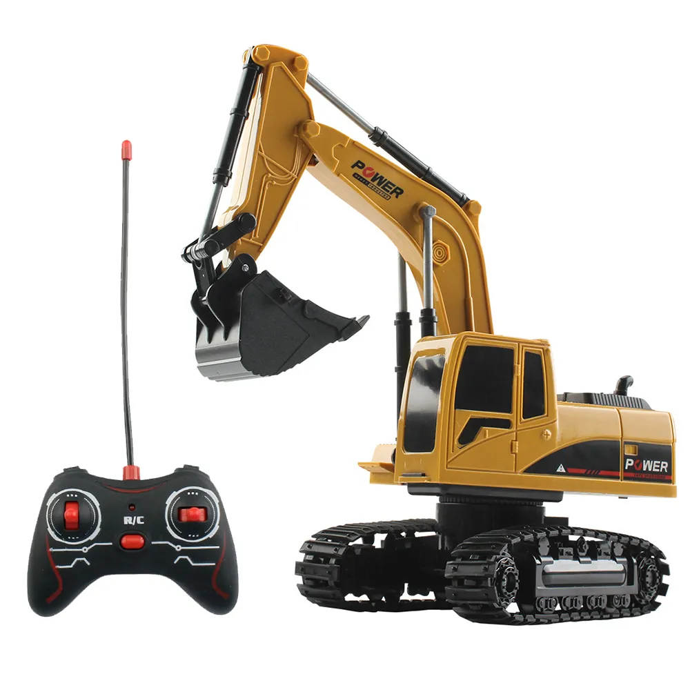 5 Channel 1:24 RC Excavator toy RC Engineering Car Alloy and plastic Excavator RTR For Kids Children Christmas gift LJ200919