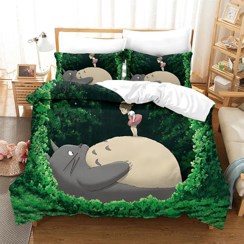 Japan Neighbor Totoro Bedding Set Duvet Cover Kawaii Cute Bedding Set Twin  Queen King Size Comforter Bed Dropshipping From Bdhome, $88.5 | DHgate.Com