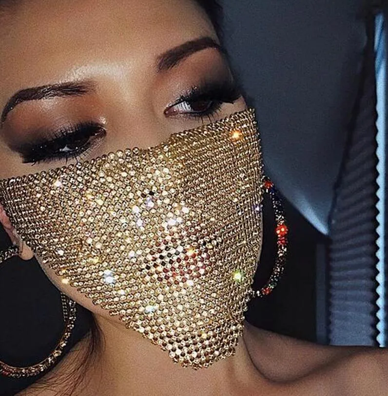 Sparkling Rhinestone Diamond Rhinestone Face Mask For Women