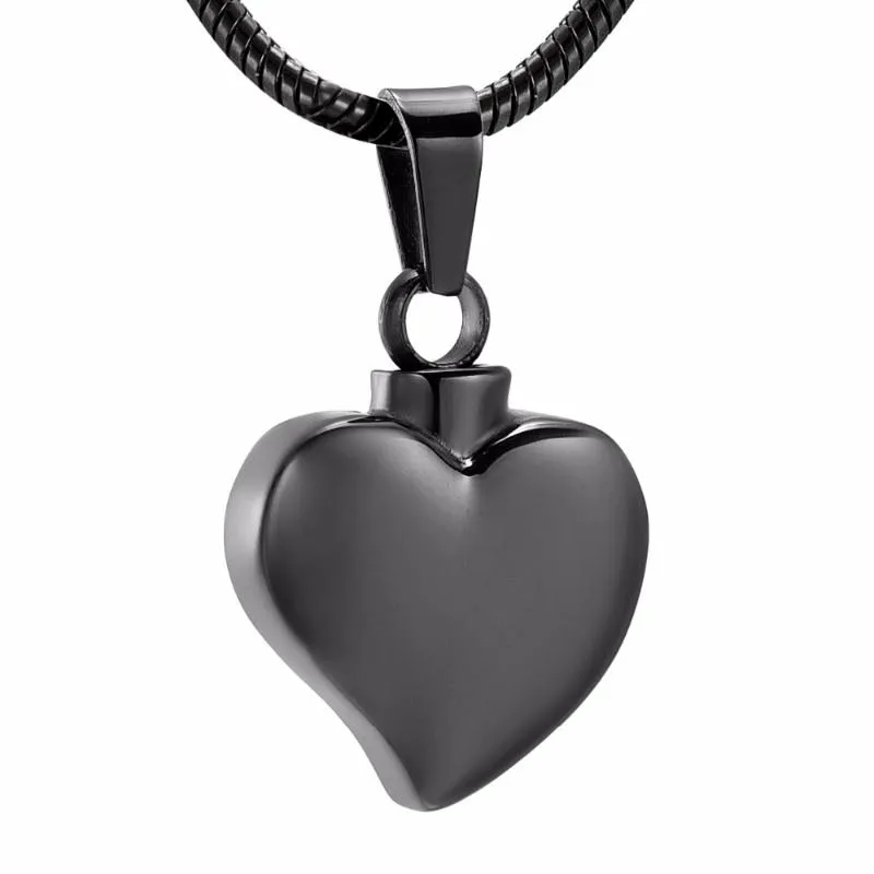 Kedjor Cremation Urn Pendant For Women Keepsakes Necklace Solid Blank Heart Rostfritt stål Memorial Ashes smycken graverbar1265p