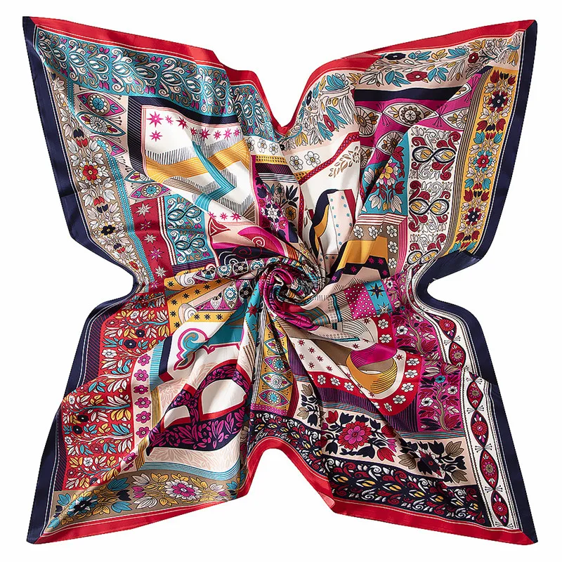 Scarves Designer scarf Scarves POBING Twill Silk Scarf Women Design Letter Square Scarves Large Bandana Kerchief Hijab Female Head Scarf Foulards 2024 KDPE