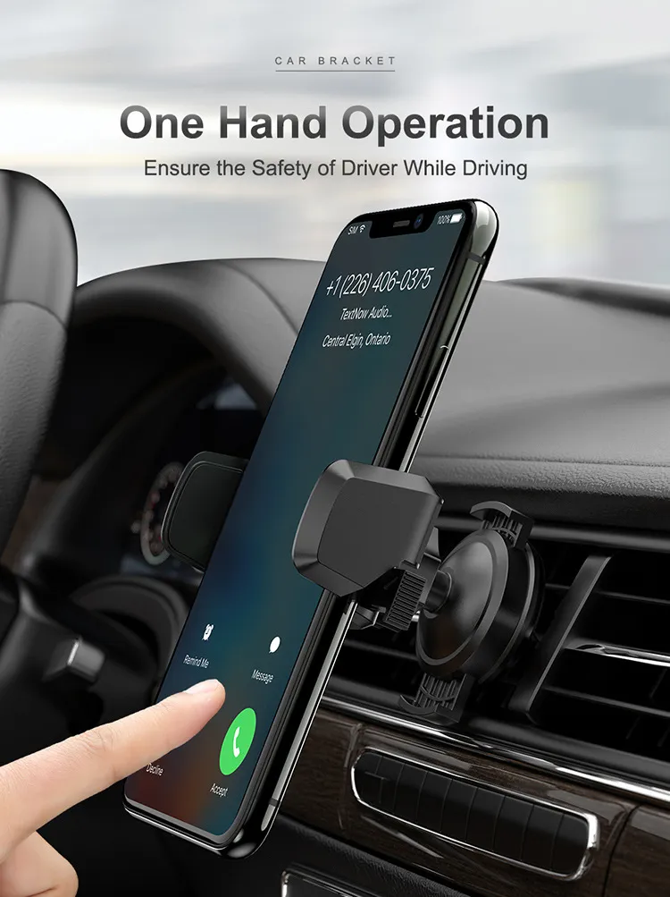 Mini Universal Car Phone Holder Dashboard Justerbar Bracket Mount Telefoner står innehavare för iPhone Samsung GPS
