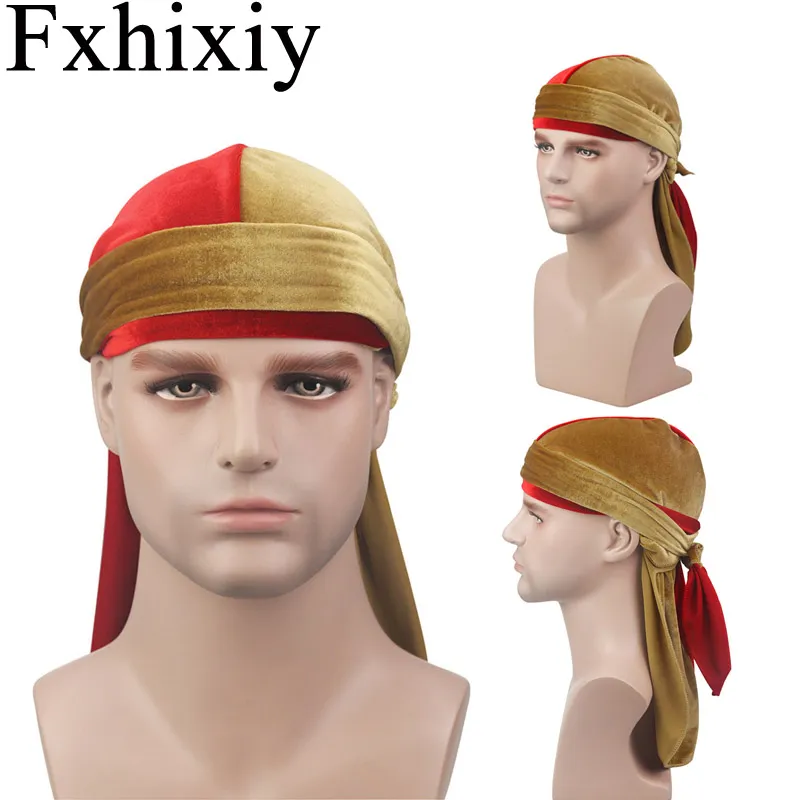 Nya Unisex Män Andas Bandana Velvet Paryk Durags Doo Hip Hop Long Tail Turban Hat Headwear Hat Hårtillbehör