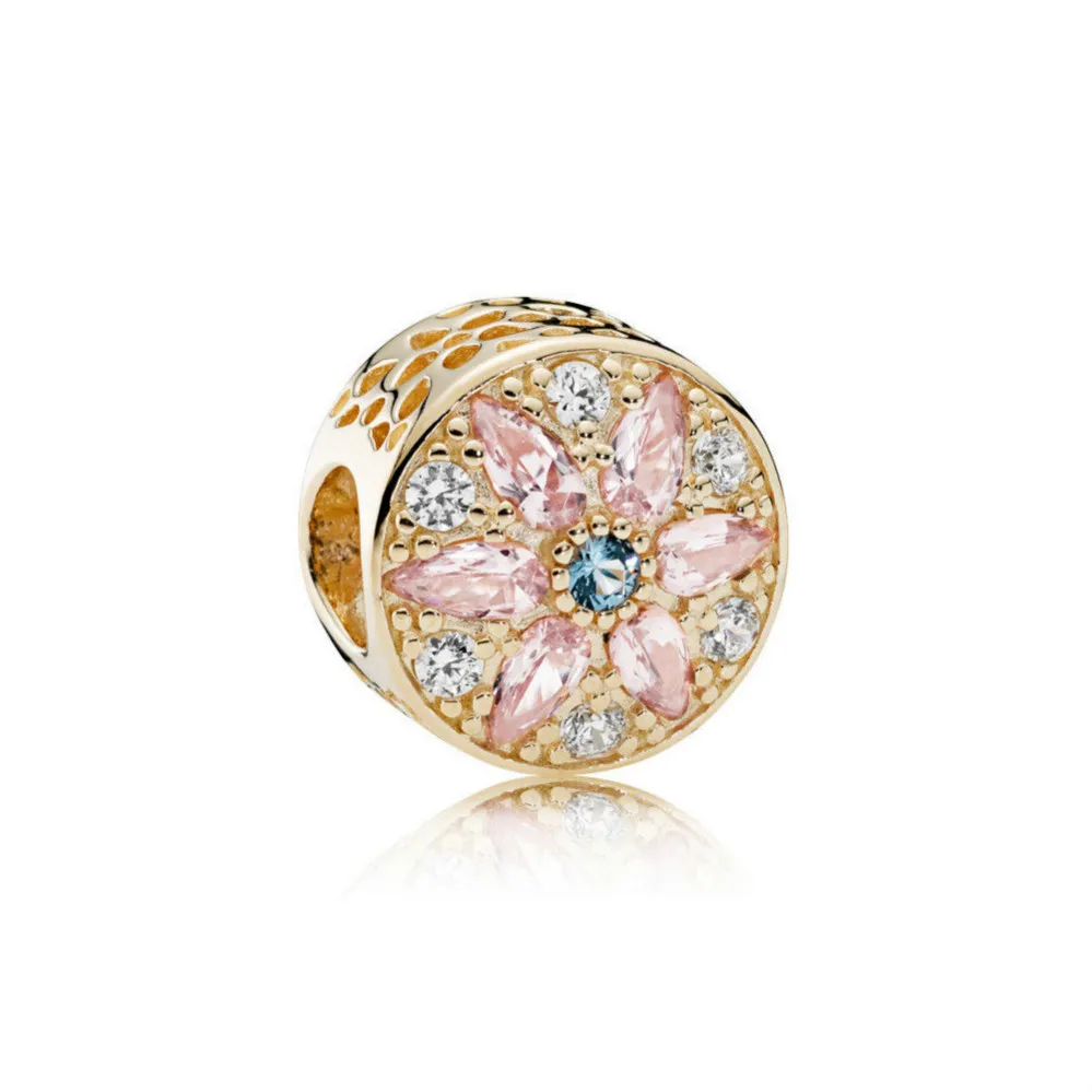 NUOVO 100% argento sterling 925 1: 1 autentico 751003NBP fascino opulento floreale multicolore cristalli CZ perline braccialetto fai da te regalo