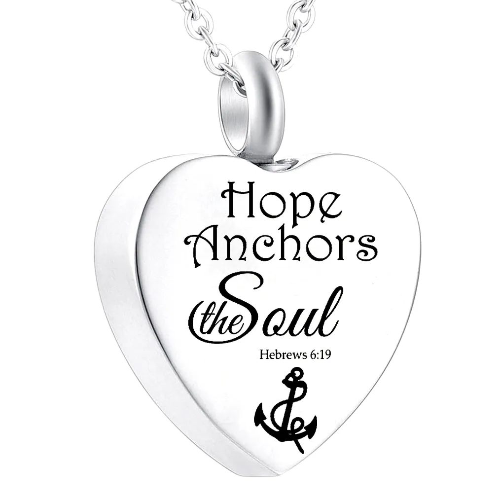 Stainless Steel Faith Jewelry Religious Gift Christian Necklace Inspirational Pendant-This Hope is an Anchor for The Soul