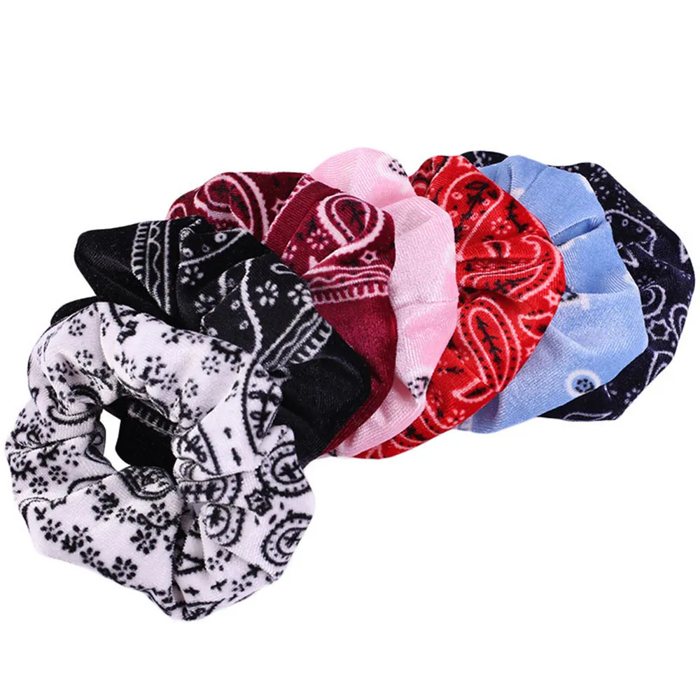 Kvinnor Vinter Velvet Scrunchy Pack Bright Color Hair Set