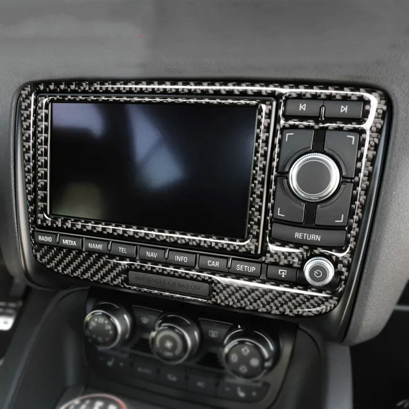 För Audi TT 2008-2014 Bilinredning Accessärer Kolfiberklistermärken växel för strålkastare Switch Panelbil klistermärken och dekaler2832