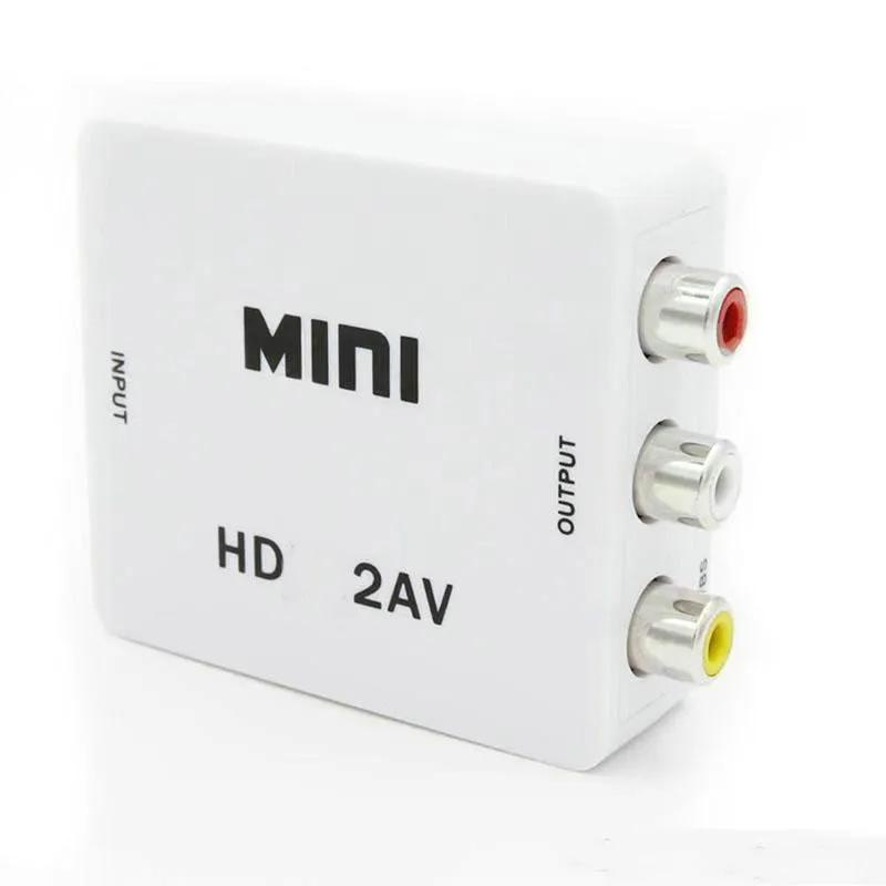 HDTV till AV RCA CVSB L/R Video Connectors 1080p Scaler Converter Box HD Video Composite Adapter Support NTSC Pal Output
