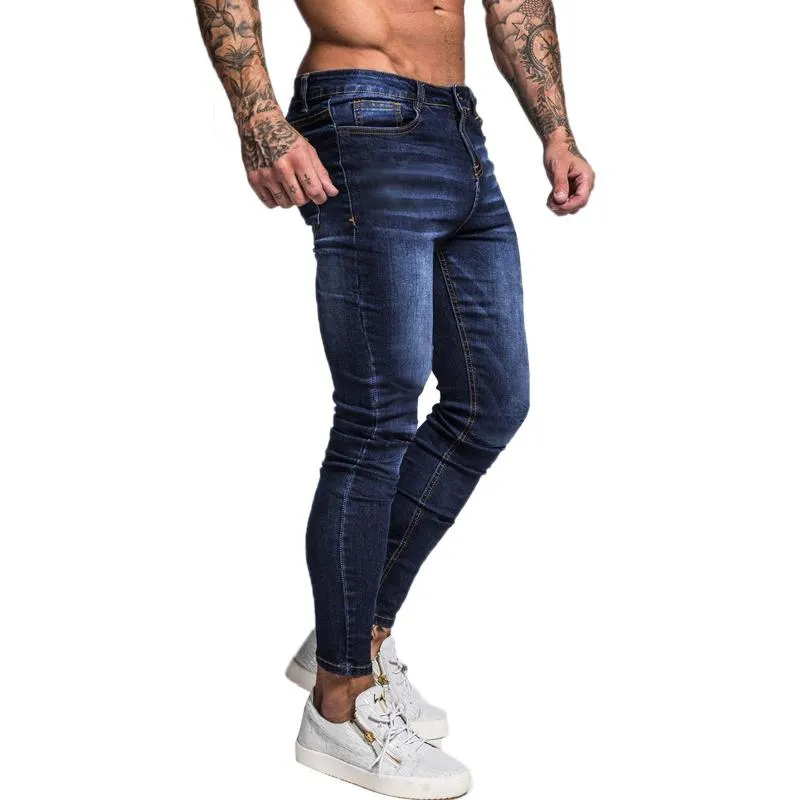 Blue Brand Jeans Men Slim Fit Super Skinny Jeans for Men Hip Hop Street Wear Skinny Leg Fashion Stretch Pants
