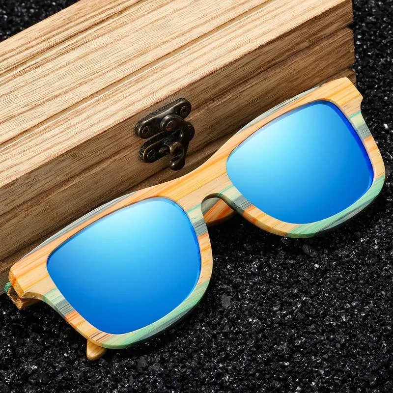 Kithdia Skateboard Wood Bamboo Sunglasses Polarized for Women Mens