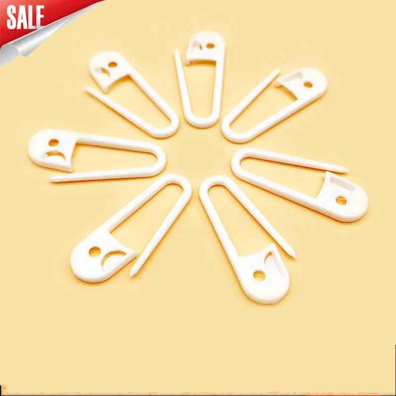 1000 Large 3cm White Zip Lock Plastic Safety Pins Ideal For Knitting