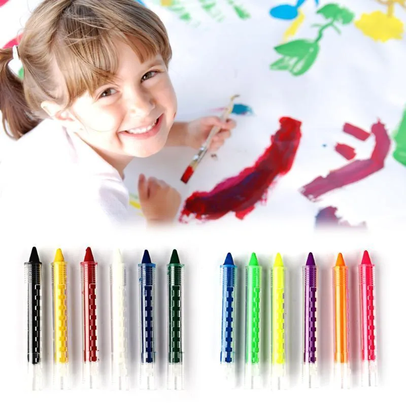 6 colori viso pittura pastello matite splicing struttura viso vernice pastello corpo pittura penna stick per bambini party trucco strumenti