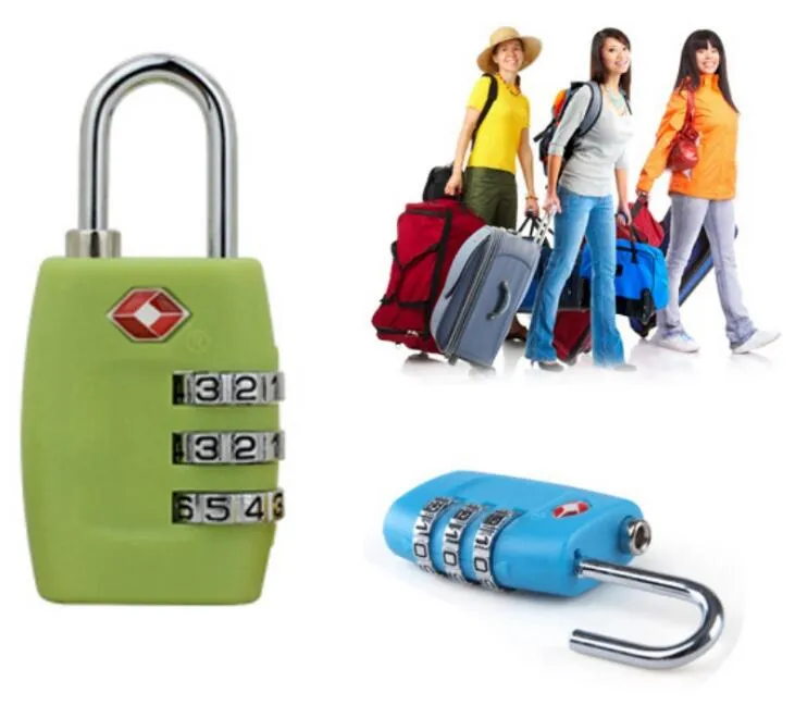 الجمارك الأمتعة قفل TSA335 إعادة تعيينها 3 أرقام الجمع أقفال قفل حقيبة سفر قفل TSA