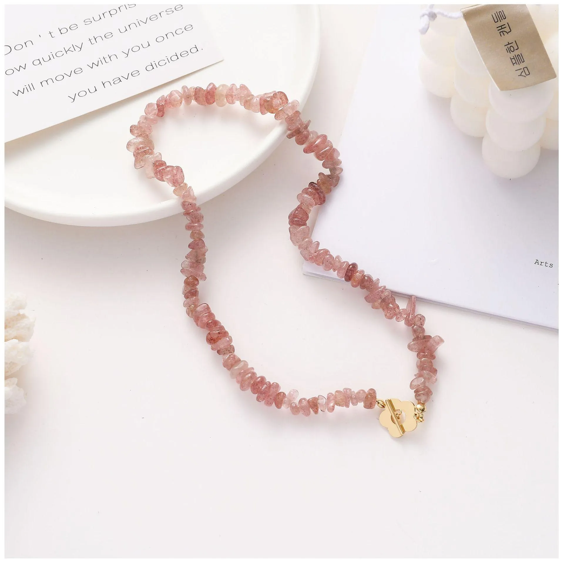 Frauen Mode Armband Halsketten 2020 Neue Erdbeere Kristall Perlen Süße Elegante Anhänger Halsketten Erklärung Schmuck Zubehör