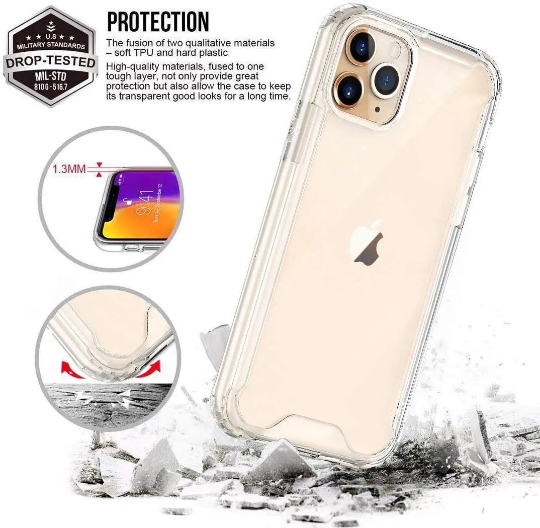 iPhone 12 mini, 12/12 Pro & 12 Pro Max - Protector 3 en 1 resistente a los  golpes, anticaída, transparente
