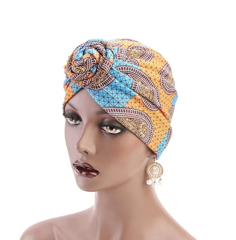 Nouveauté mode femmes travail quotidien Turban tête enveloppement fleur bande sommeil chapeau Bandana Hijab casquette plissée