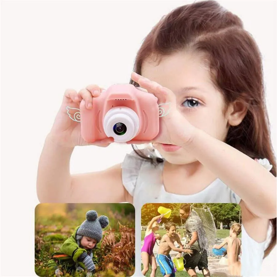 Mini Camera 2 Inch HD Screen Chargable Digital Kids Cartoon Cute Toys Outdoor Photography Props for Child Birthday Gift