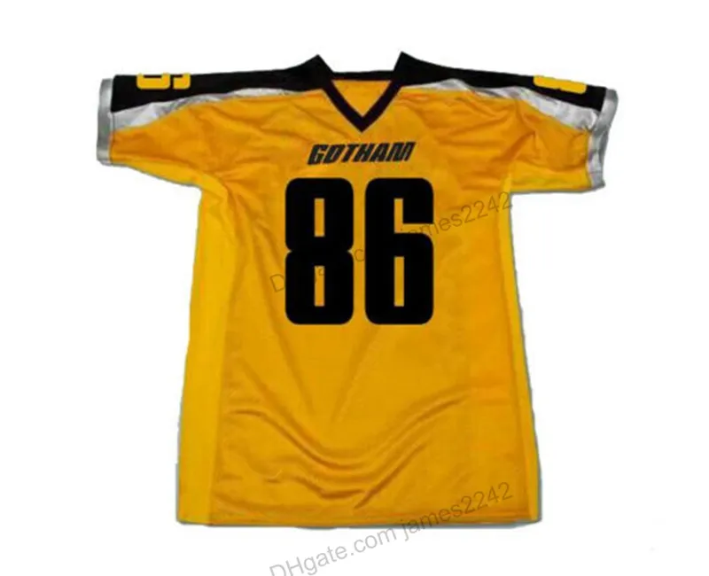 Personalizza a buon mercato Gotham Rogues Hines Ward #86 Film di maglia da calcio giallo cucito qualsiasi nome Numero Dimensione 2xs-3xl Top Quilty