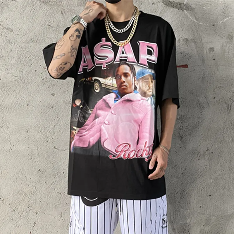Sıcak Satış 20ss Erkekler Kadınlar Tee Yüksek Sokak Hip Hop Fotoğraf Baskılı Moda Açık Kaykay T-shirt Yaz Nefes Kısa Kollu