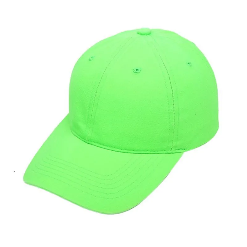 Unisex Fluorescent Neon Baseball Cap Bright Solid Color Outdoor