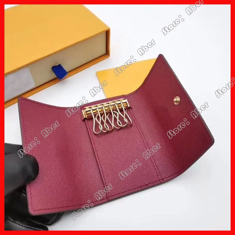 Porte-clés Chaîne Portefeuille Bourse Pour Hommes Top Qualité Multicolore En Cuir Court Lady Six Femmes Hommes Porte-Cartes Classique porte-clés Luxur312O