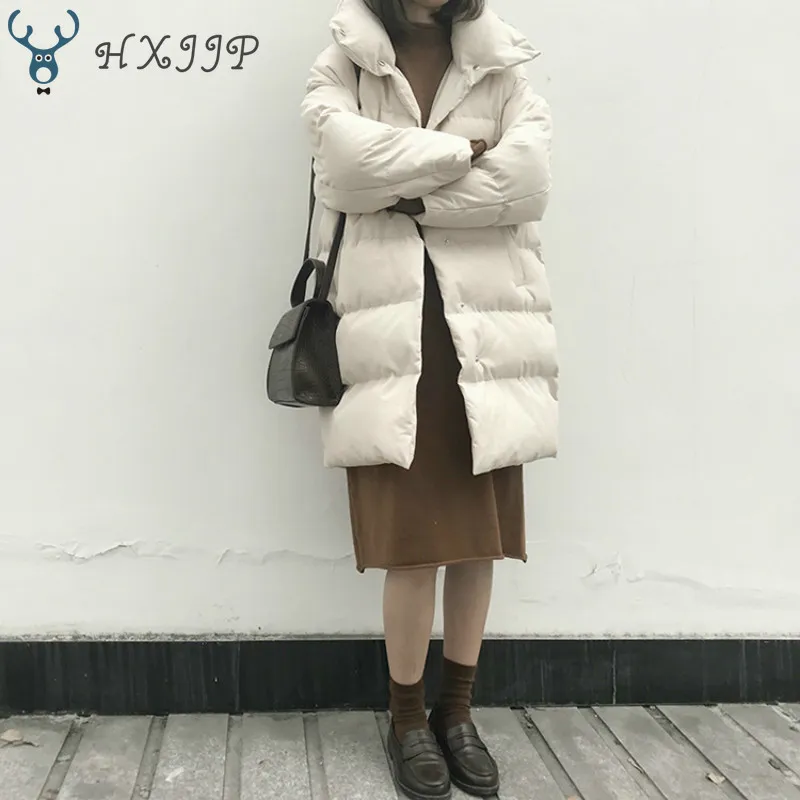 HXJJP épais veste femmes vêtements d'extérieur d'hiver manteaux femme longue décontracté chaud surdimensionné doudoune Parka marque 200928