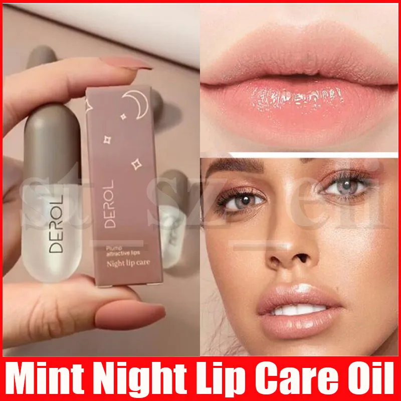 Derol Mint Night Lip Pielęgnacja Plumper Collagen Plumping Gloss Hailurizer Repair Lip Extreme Volume Lips Enhancer Makeup 5.5ml