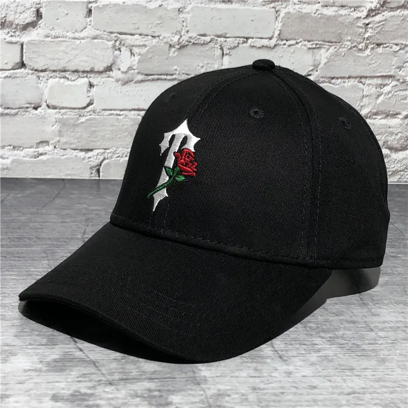 Trapstar Rose Embroidery Baseball Cap For Men Women Hip Hop Trucker Dad Hat Snapback Summer Caps Beach Golf Sun Visor Adjustable Streetwear