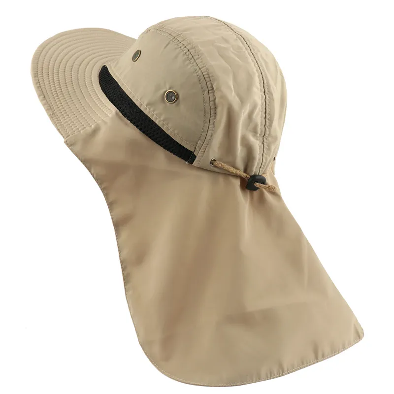 Summer Sun Hat Bucket Men Women Boonie Hat With Neck Flap Outdoor