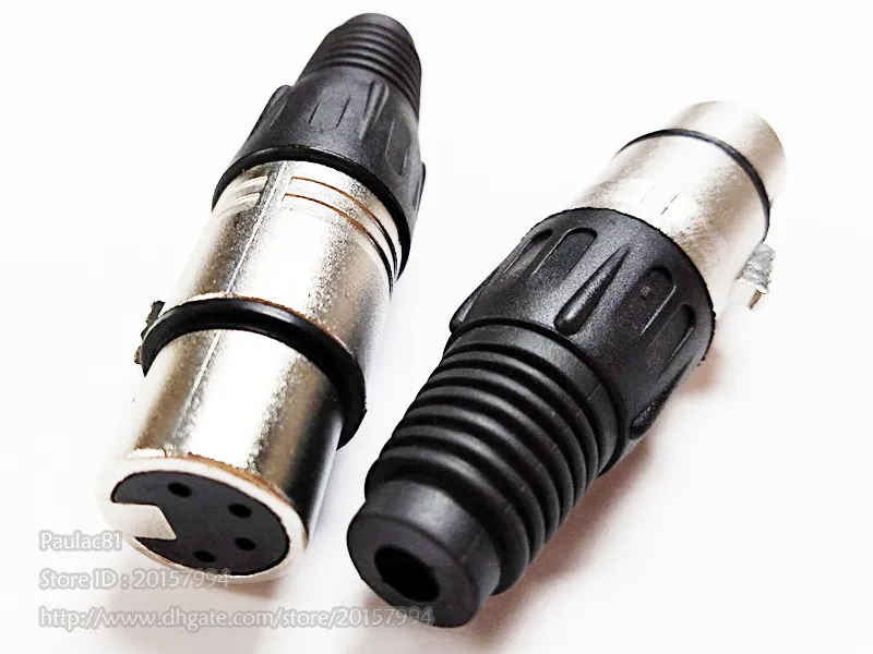 Högkvalitativ mikrofon 4pin XLR 4-polig Kvinna Mic Plug Speaker Adapter Connector / Free Shipping / 10PCS