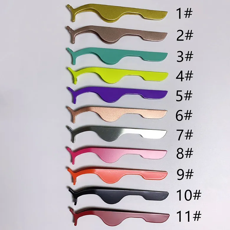 11 개 색상 다기능 속눈썹 속눈썹 클립 핀셋 보조 장치 거짓 속눈썹 눈 속눈썹 클립 미용 메이크업 도구 1500 개 경기자